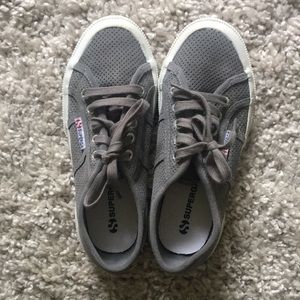 Gray suede superga never worn sneakers NWOT